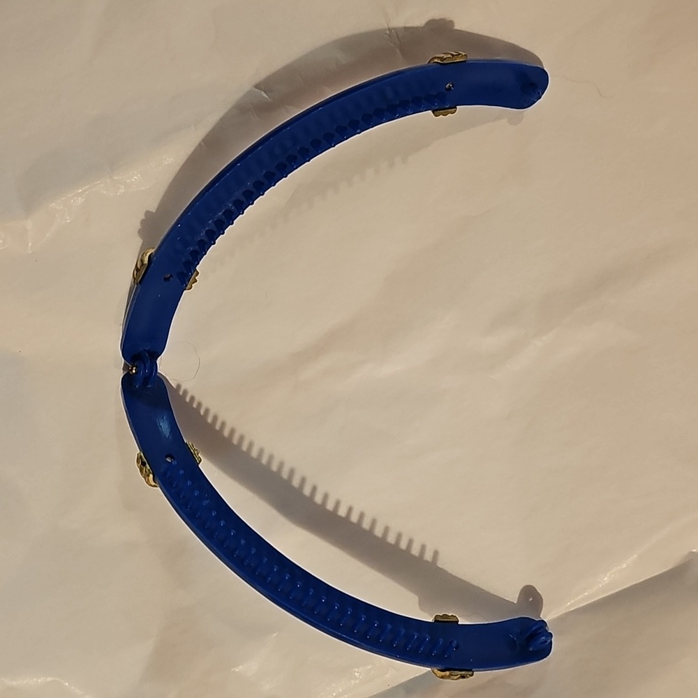 Vintage Banana Hair Clip Blue And Gold - Picture 3 of 7